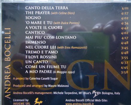 Te koop de originele CD Sogno van Andrea Bocelli. - 1