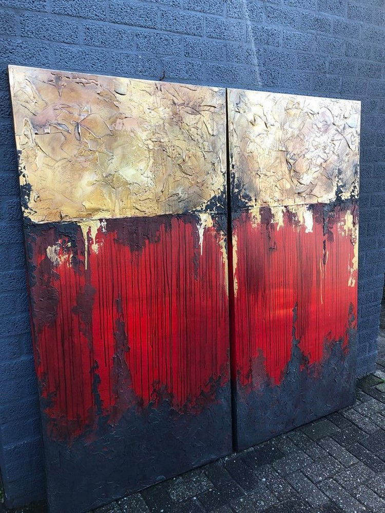 Tweeluik XXL schilderij made by Rob Hoogland. - Afbeelding 2