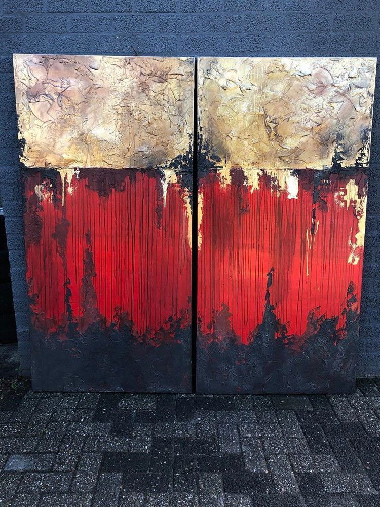 Tweeluik XXL schilderij made by Rob Hoogland. - Afbeelding 3