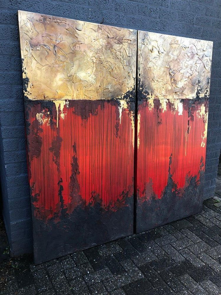 Tweeluik XXL schilderij made by Rob Hoogland. - Afbeelding 4