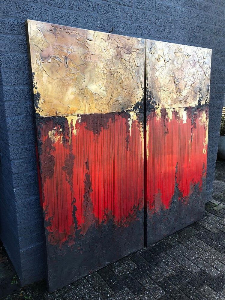 Tweeluik XXL schilderij made by Rob Hoogland. - Afbeelding 7