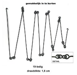 Zeer luxe draadketting, 19-ledig, voor comtoise, los, 1,6 mm.