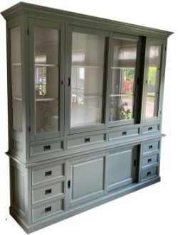 Buffetkast Vleuten Engels groen - wit 225 x 50/40 x 220