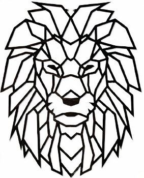 Wanddecoratie leeuw, wandornament ''Lion'', edelstaal, interieurdesign - 1