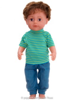 Baby Born 43 cm Jongens setje blauw/streep/groen