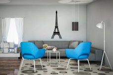Silhouette Eiffeltoren, wanddecoratie / muurdecoratie, edelstaal, zwart
