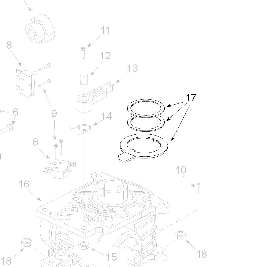 Teleco 17237 spare part Set FSE draaib. pen + 2 ring T.65/85 - nr. 1