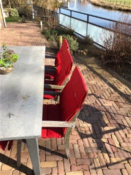 Tuintafel met 6 stoelen en 6 kussens - 2