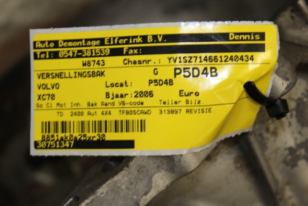 Volvo XC70 Versnellingsbak 6 traps aut zonder koppelomvormer - Afbeelding 4