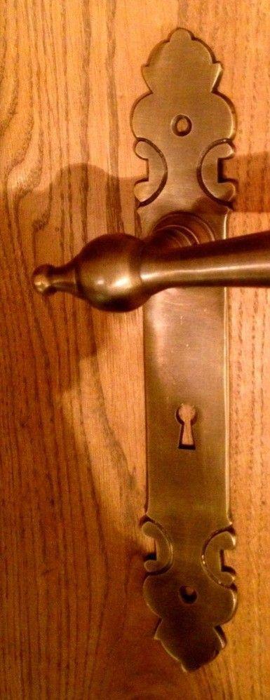 Lange-cotta plaat in messing patina, Biedermeier Deurbeschag - Afbeelding 3