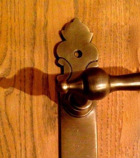 Lange-cotta plaat in messing patina, Biedermeier Deurbeschag - Afbeelding 4