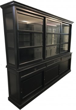 Buffetkast Sneek zwart - zwart 300 x 50/45 x 220