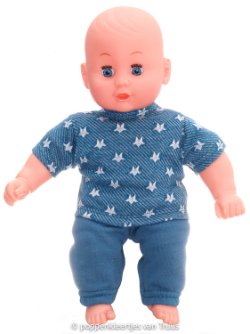 Popje 28 cm 2 dlg. Setje blauw/sterren