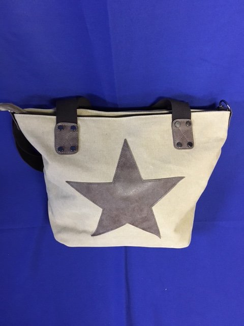 Beige stoffentas met ster - nr. 1