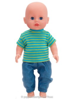 Baby Born badpopje 32 cm Jongens setje blauw/streep/groen