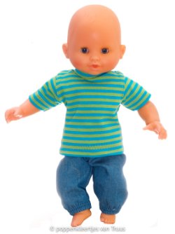 Corolle 30 cm Jongens setje blauw/streep/groen
