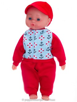 Hema pop 40 cm 3 dlg. Jongens setje rood/ankers/boeien