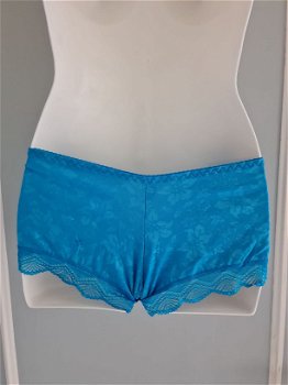 Dames Boxer Blauw met Kant Maat M - 1