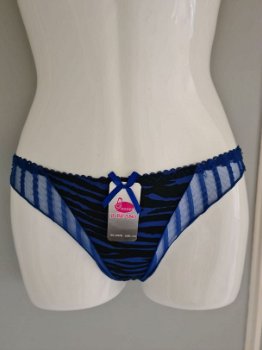 Dames string Blauw/Zwart Maat M - 0