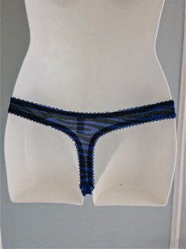 Dames string Blauw/Zwart Maat M - 1