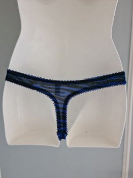 Dames String Blauw/Zwart Maat L - 1