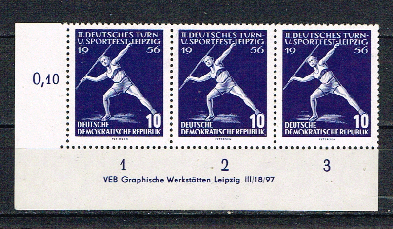 ddr-michel-531-veldeel-3-zegels-met-rand-pf hf 61 - nr. 1