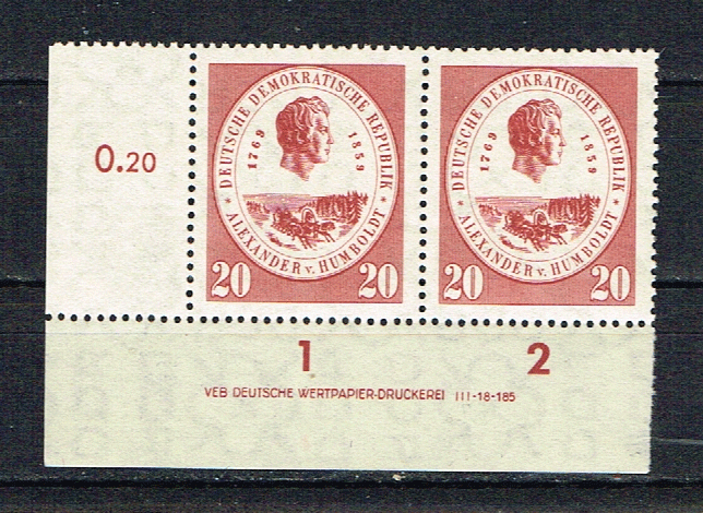 ddr-michel-685-veldeel-2-zegels-met-rand-pf hf 66 - nr. 1