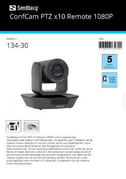 ConfCam PTZ x10 Remote 1080P hoogwaardige motorgestuurde webcam met fantastische 10x optische zoom