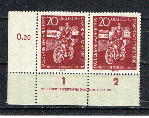 ddr-michel-736-veldeel-2-zegels-met-rand-pf hf 72 - nr. 1