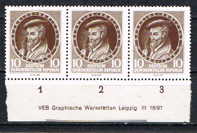 ddr-michel-497-veldeel-3-zegels-met-onderrand-pf hf 79 - nr. 1