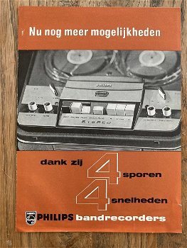 Retro PHILIPS Bandrecorders product brochure uit 1962 (D381) - 0