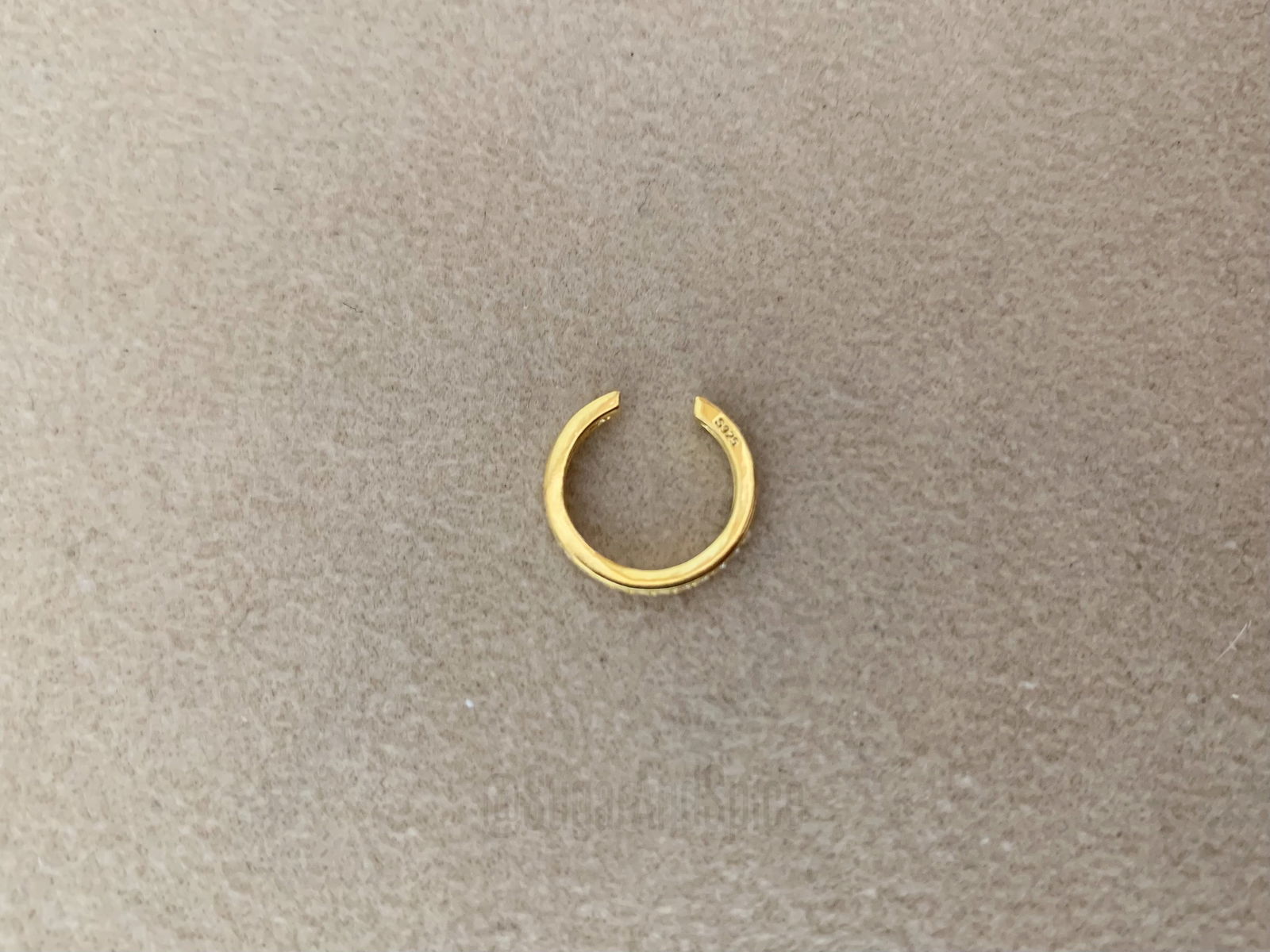 Ear cuff oorbel verguld over echt zilver met strass NIEUW - Afbeelding 2
