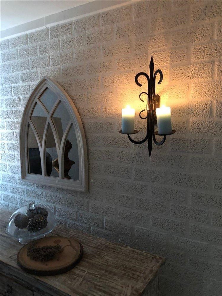 Prachtige smeedijzeren wandkandelaar-decoratie-kaars - nr. 1