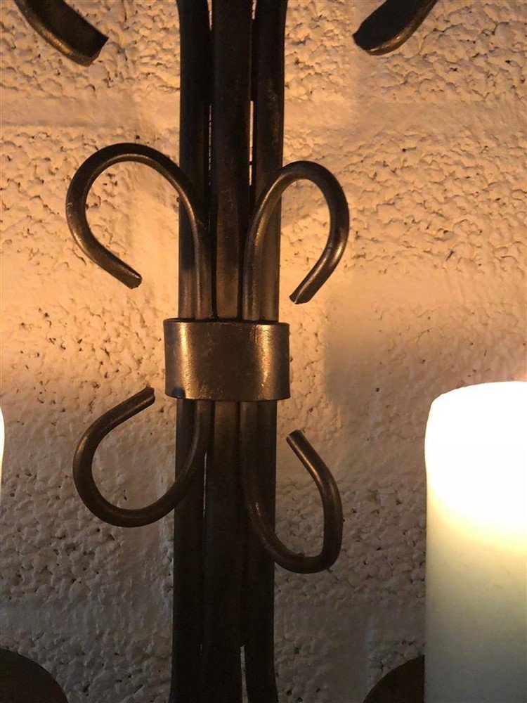 Prachtige smeedijzeren wandkandelaar-decoratie-kaars - Afbeelding 7