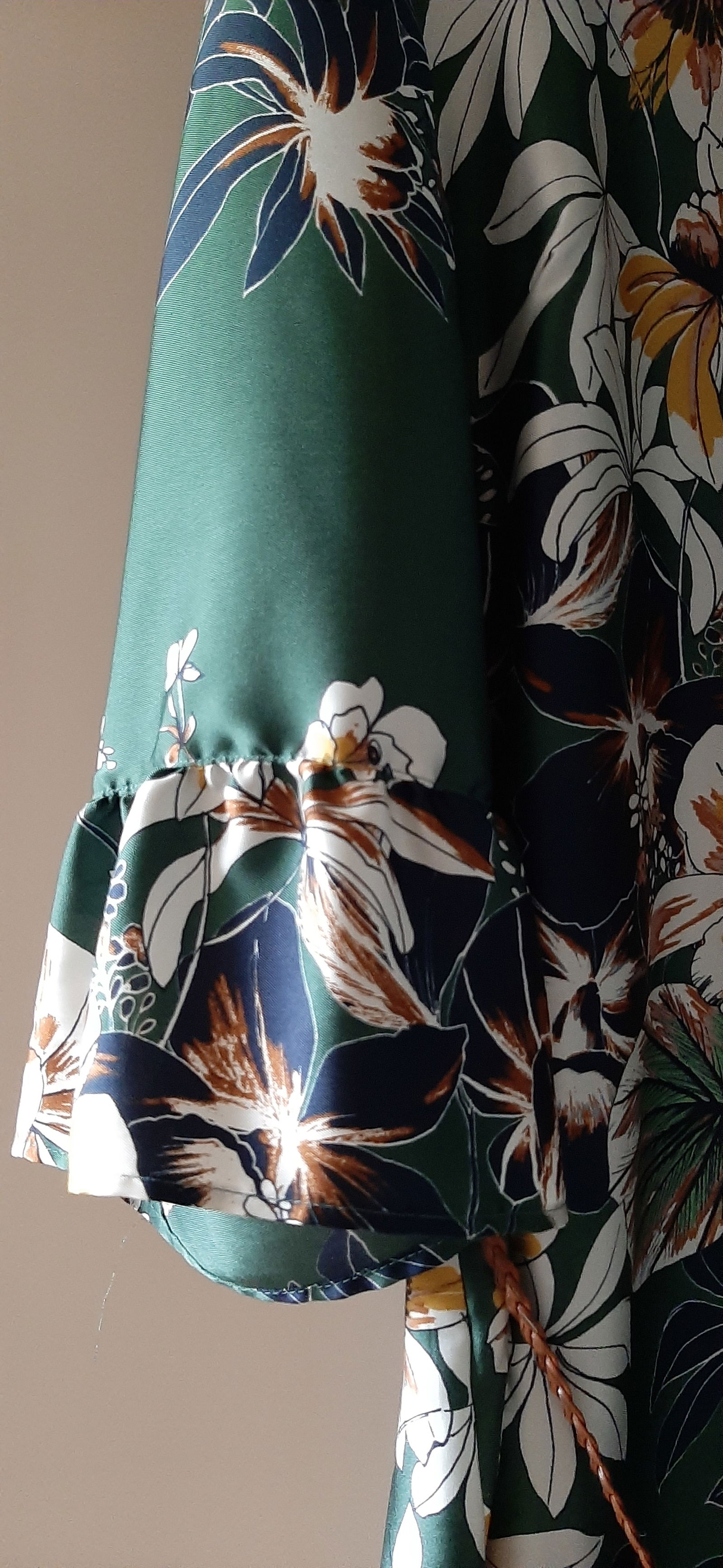 groen bloemprint jurk Witteveen 46 - Afbeelding 4
