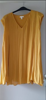 Okergele plisse jurk 40 - 1