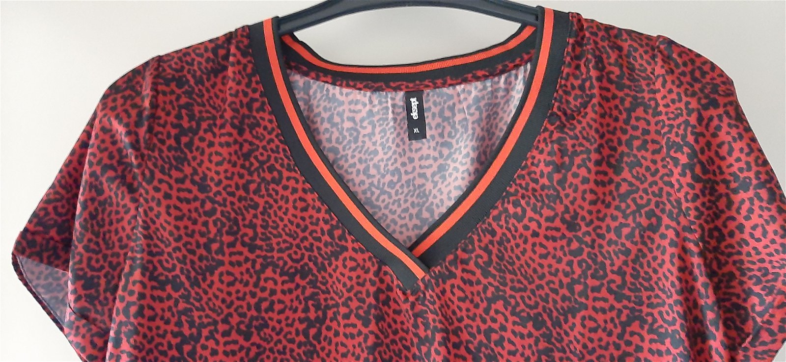 XL rood panterprint shirtje - Afbeelding 3