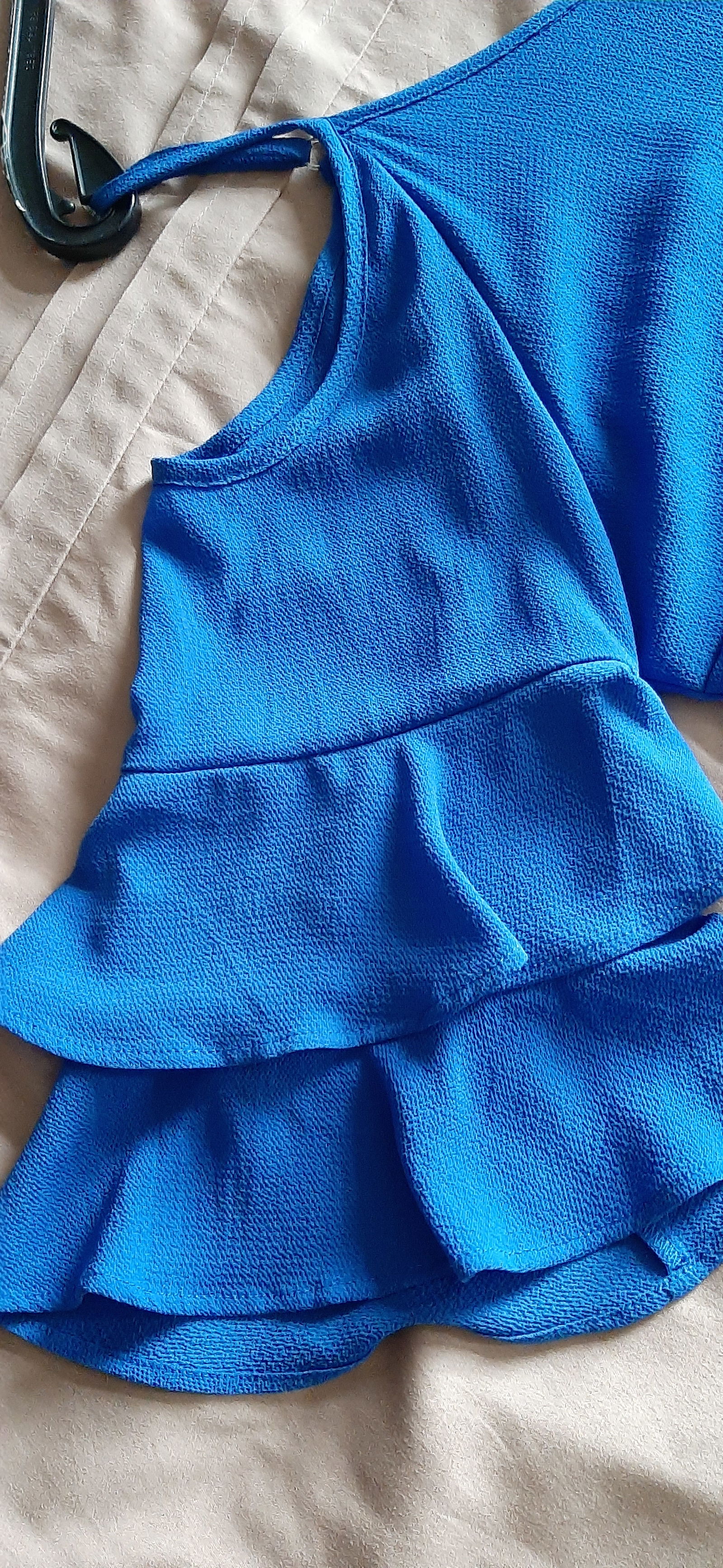 46 blauwe offshoulder jurk - Afbeelding 2