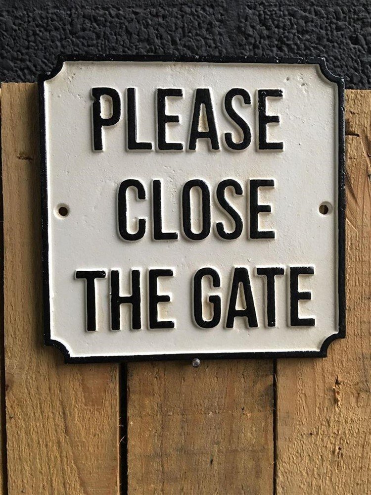 Bordje emaille-please close the gate-deur of poort-emaille - Afbeelding 3