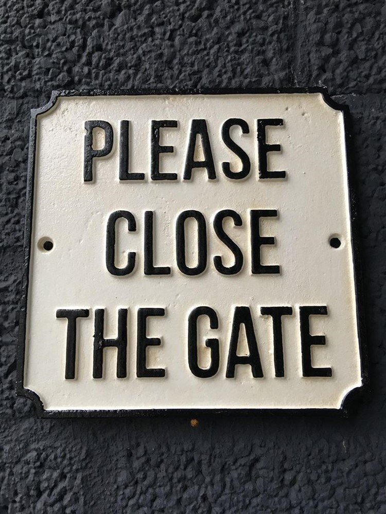 Bordje emaille-please close the gate-deur of poort-emaille - Afbeelding 4