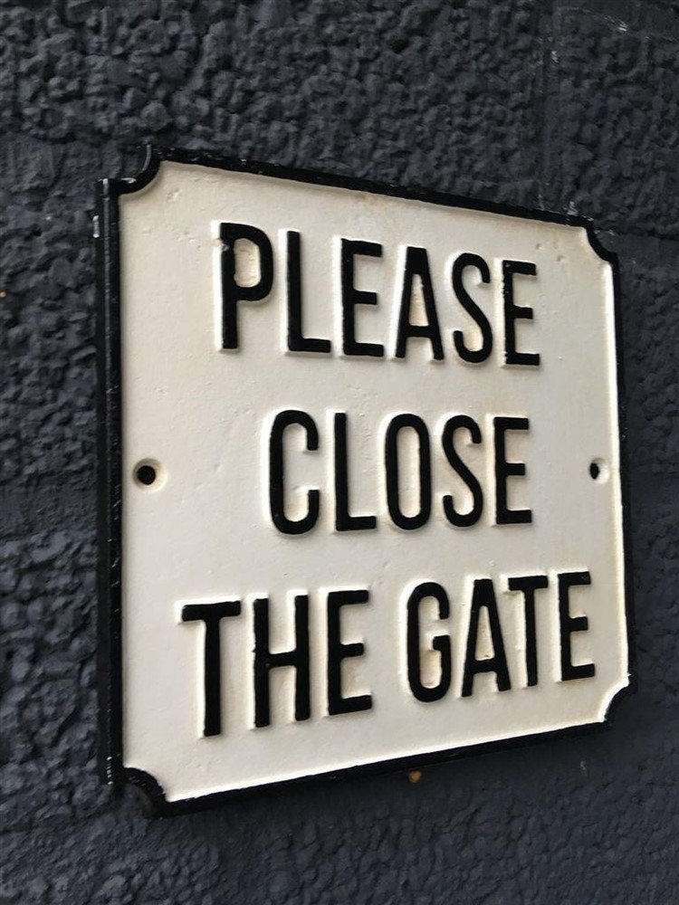 Bordje emaille-please close the gate-deur of poort-emaille - Afbeelding 5