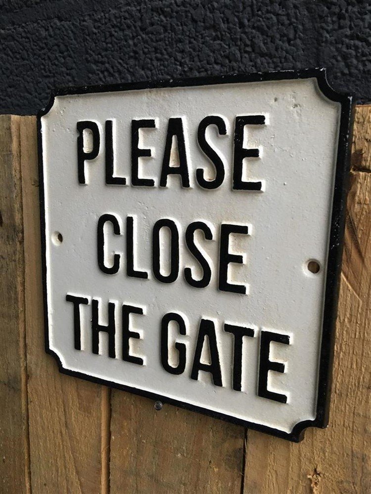 Bordje emaille-please close the gate-deur of poort-emaille - Afbeelding 6