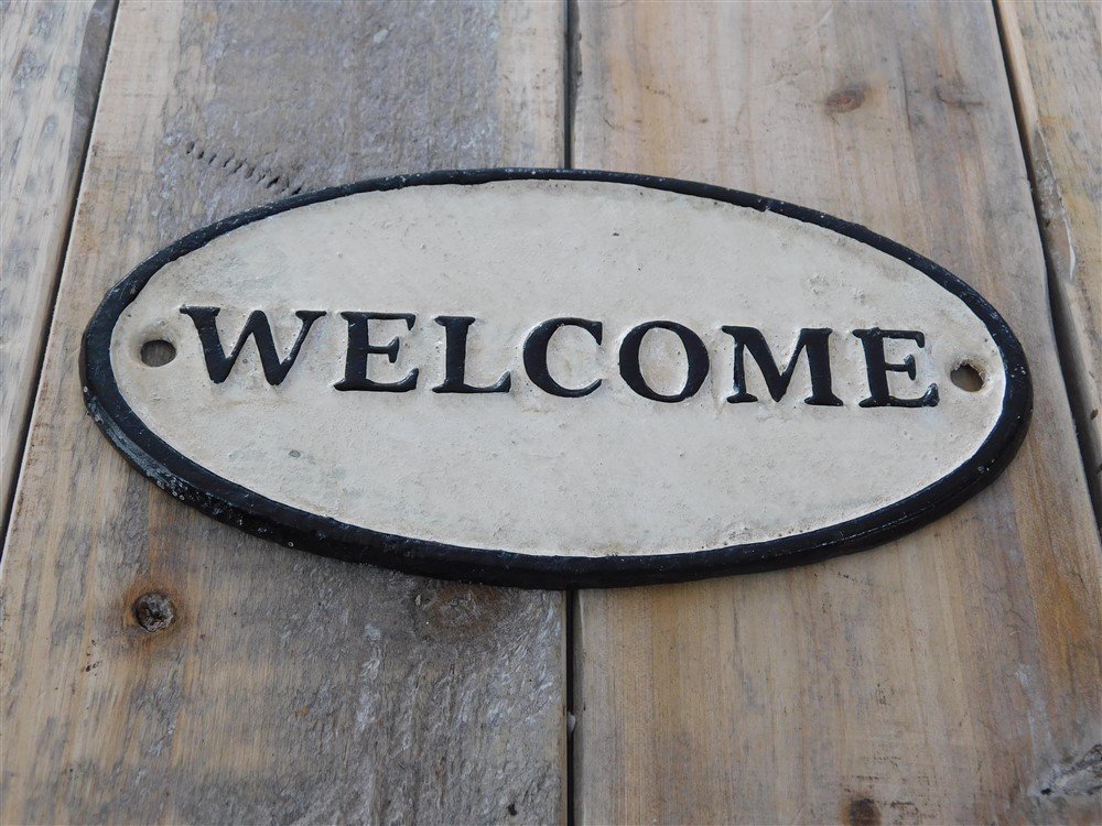Bordje emaille-WELCOME-voor b.v. op de deur - Afbeelding 3