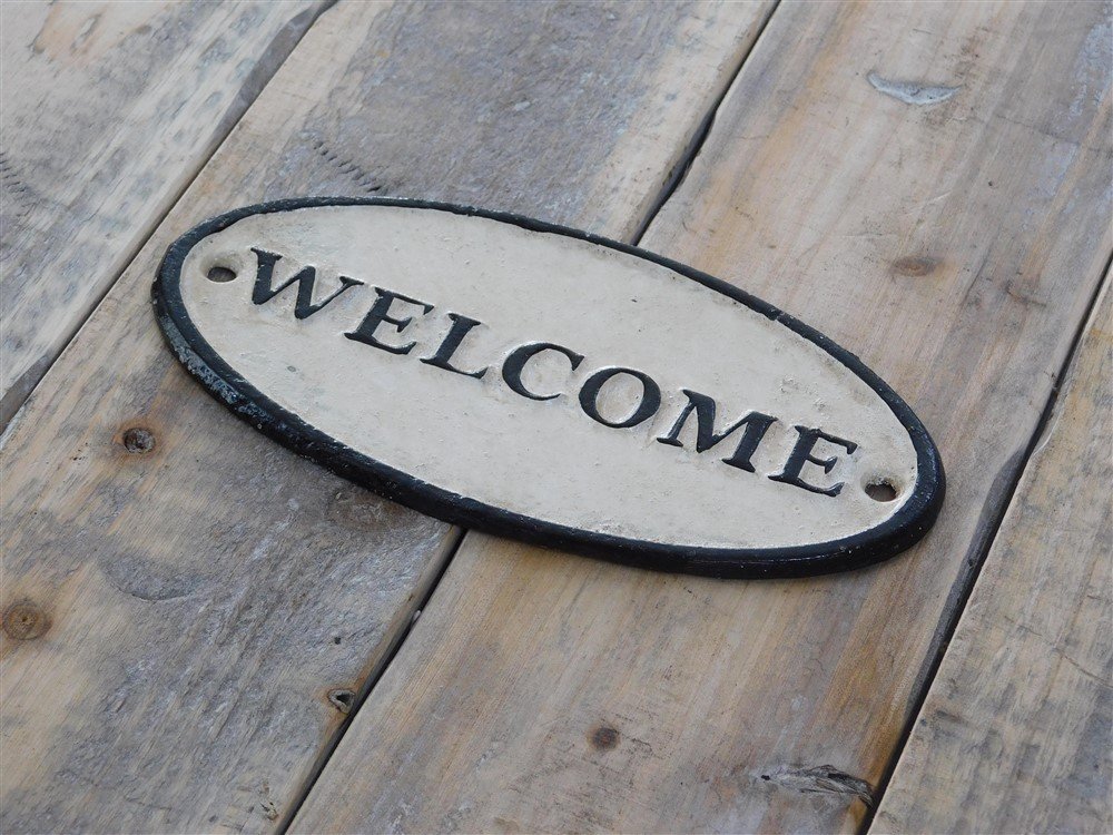 Bordje emaille-WELCOME-voor b.v. op de deur - Afbeelding 4