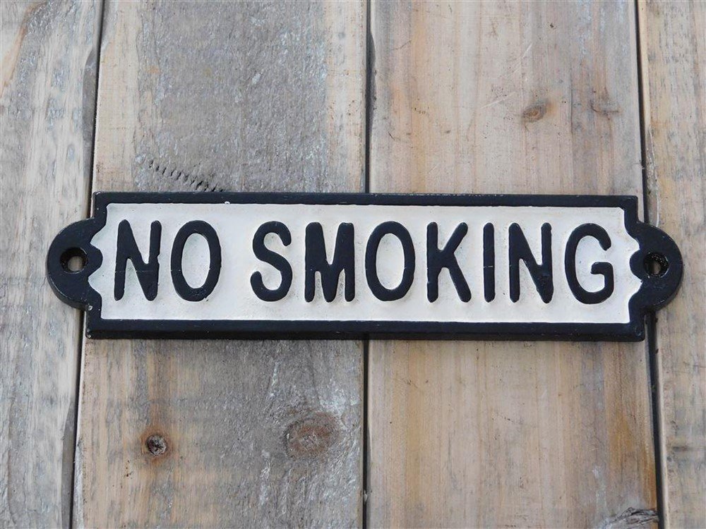 Bordje emaille -no smoking-voor op de deur-roken - nr. 1