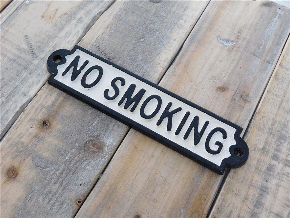 Bordje emaille -no smoking-voor op de deur-roken - Afbeelding 2