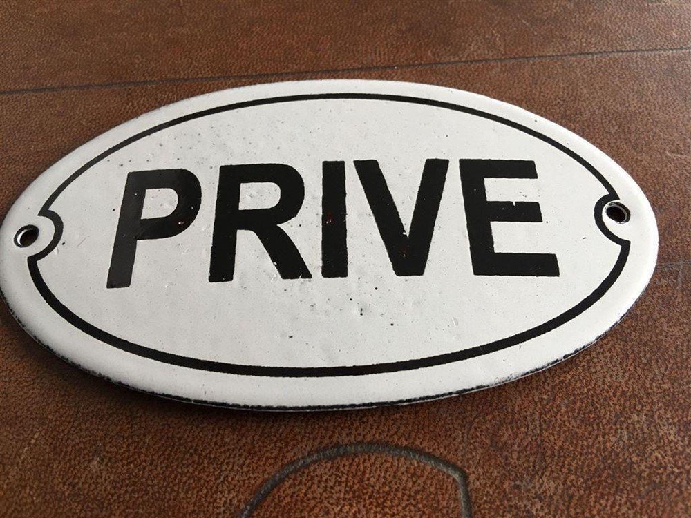 Bordje emaille- prive- voor op de deur.deco-deur - Afbeelding 2