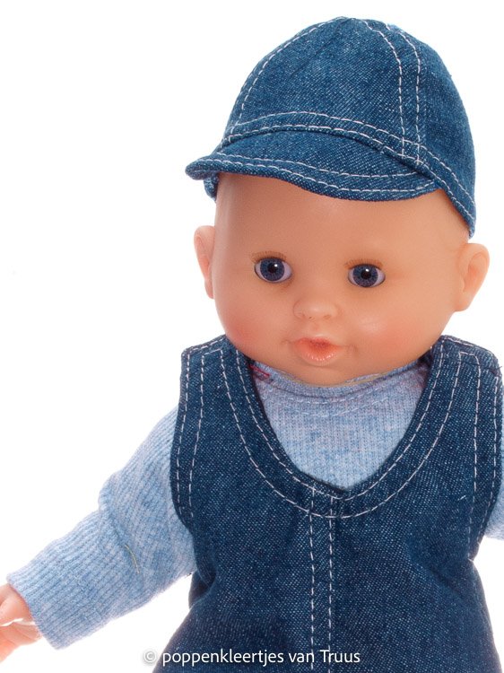 Corolle 30 cm 3 dlg. Jongens salopette setje/blauw - Afbeelding 2