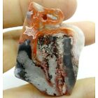 37*28MM Natural picture Mexican Crazy kettinghanger met zilverkleurig klemmetje, - nr. 1