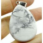 40*27MMNatural picture Howlite kettinghanger met zilverkleurig klemmetje, - nr. 1